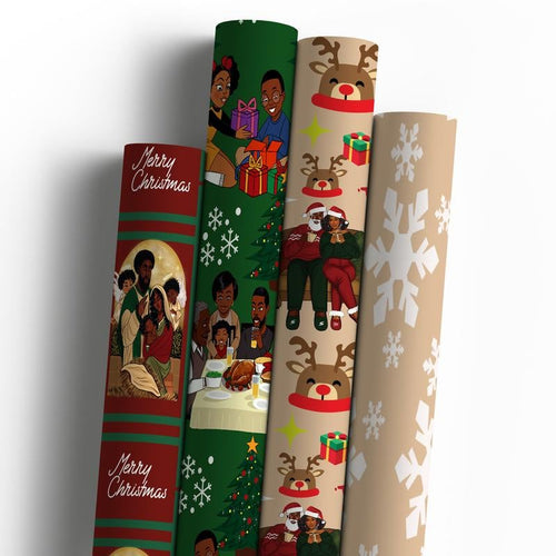 🤶🏾Home for the Holidays Black Santa Wrapping paper