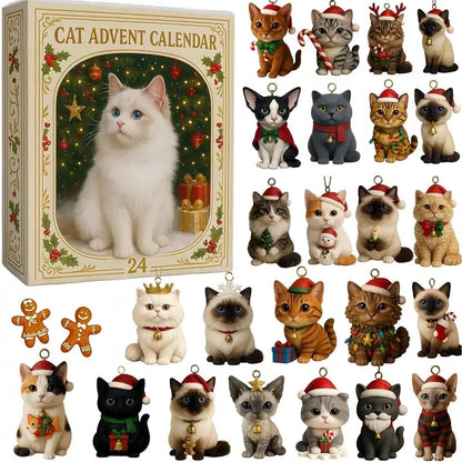 Holiday advent calendar with 24 festive cats